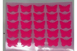 25 Buegelpailletten Schmetterling Neon pink